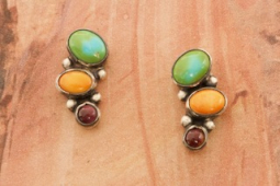Genuine Sonoran Turquoise Sterling Silver Native American Earrings
